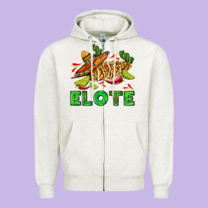 Elote Corn Sombrero Lime And  Cactus Zipper Hoodie Designed By Adodesignshop