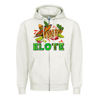 Oatmeal Heather Elote corn sombrero lime and  cactus Zipper Hoodie - AdoDesignShop