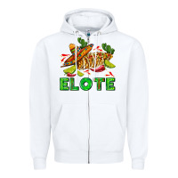 White Elote corn sombrero lime and  cactus Zipper Hoodie - AdoDesignShop
