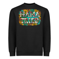 Black western mama tried with sunflowers and gemstone Heavyweight Sweatshirt - texasbilliewilder