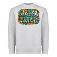 Heather Grey western mama tried with sunflowers and gemstone Heavyweight Sweatshirt - texasbilliewilder