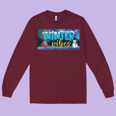Winter Vibes License Plate Long Sleeve Tee Designed By Bundleandbundleshop