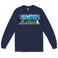 Navy winter vibes license plate Long Sleeve Tee - BundleAndBundleShop