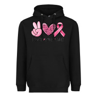 Black peace love cure breast cancer Heavyweight Hoodie - MaliasSmallBusiness