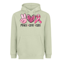 Matcha peace love cure breast cancer Heavyweight Hoodie - MaliasSmallBusiness