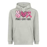 Moon Dust peace love cure breast cancer Heavyweight Hoodie - MaliasSmallBusiness