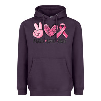 Plum peace love cure breast cancer Heavyweight Hoodie - MaliasSmallBusiness