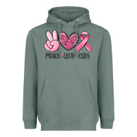 Sage peace love cure breast cancer Heavyweight Hoodie - MaliasSmallBusiness