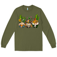 Army Green western gnomes with cactus Long Sleeve Tee - AdoDesignShop