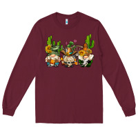 Burgundy western gnomes with cactus Long Sleeve Tee - AdoDesignShop