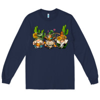 Navy western gnomes with cactus Long Sleeve Tee - AdoDesignShop