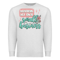 Oatmeal Heather minding my own small business Premium Sweatshirt - MaliasSmallBusiness