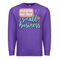 Purple minding my own small business Premium Sweatshirt - MaliasSmallBusiness