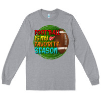 Heather Grey football is my favorite season Long Sleeve Tee - BundleAndBundleShop