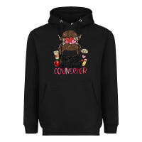 Black messy bun one loved counselor Heavyweight Hoodie - MaliasSmallBusiness