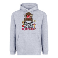 Heather Grey messy bun one loved counselor Heavyweight Hoodie - MaliasSmallBusiness