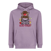 Lavender messy bun one loved counselor Heavyweight Hoodie - MaliasSmallBusiness