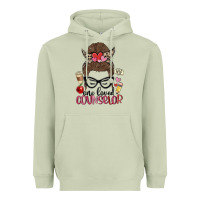 Matcha messy bun one loved counselor Heavyweight Hoodie - MaliasSmallBusiness