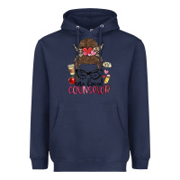 Navy messy bun one loved counselor Heavyweight Hoodie - MaliasSmallBusiness