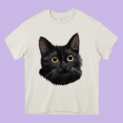 Bombay Cat Face Heavy Core Tee Designed By Lillyallendesigns