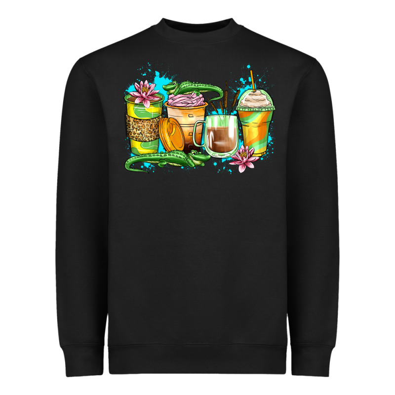 Alligator Coffee Cups Heavyweight Sweatshirt by Zillion Design Studio | Teevron