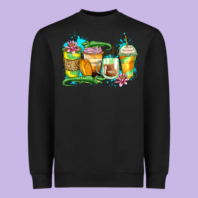 Alligator Coffee Cups Heavyweight Sweatshirt Designed By Zillion Design Studio