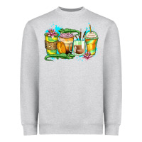 Heather Grey alligator coffee cups Heavyweight Sweatshirt - Zillion Design Studio