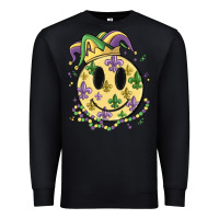 Black smiley face mardi gras Premium Sweatshirt - MaliasSmallBusiness