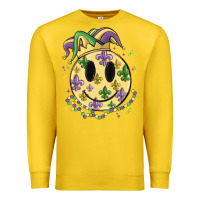Lemon smiley face mardi gras Premium Sweatshirt - MaliasSmallBusiness