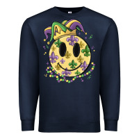 Navy smiley face mardi gras Premium Sweatshirt - MaliasSmallBusiness
