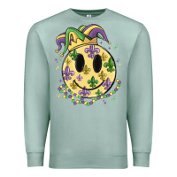 Seafoam smiley face mardi gras Premium Sweatshirt - MaliasSmallBusiness