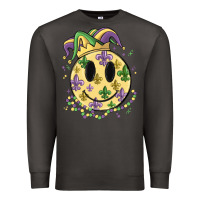 Smoke smiley face mardi gras Premium Sweatshirt - MaliasSmallBusiness