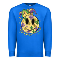 True Royal smiley face mardi gras Premium Sweatshirt - MaliasSmallBusiness