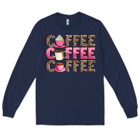 Navy coffee coffee coffee Long Sleeve Tee - AdoDesignShop