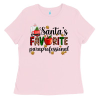 Bubblegum Pink santa's favorite  paraprofesyonal Ladies Tee - AdoDesignShop