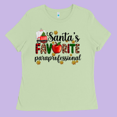 Santa's Favorite  Paraprofesyonal Ladies Tee Designed By Adodesignshop