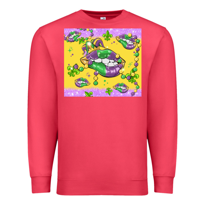 Mardi Gras Lips Premium Sweatshirt by MaliasSmallBusiness | Teevron