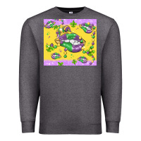 Charcoal Heather mardi gras lips Premium Sweatshirt - MaliasSmallBusiness
