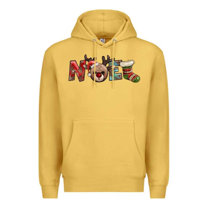 Noel With Sock And Reindeer Premium Hoodie by AdoDesignShop | Teevron