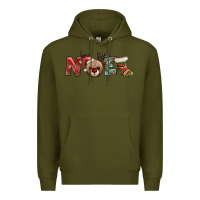 Army Green noel with sock and reindeer Premium Hoodie - AdoDesignShop