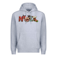 Heather Grey noel with sock and reindeer Premium Hoodie - AdoDesignShop