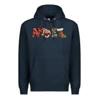 Navy noel with sock and reindeer Premium Hoodie - AdoDesignShop