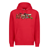 Red noel with sock and reindeer Premium Hoodie - AdoDesignShop