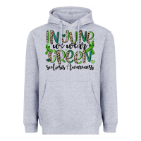 Heather Grey in june we wear green scoliosis awareness Heavyweight Hoodie - MaliasSmallBusiness