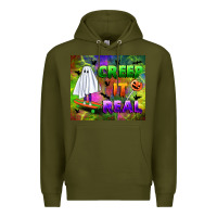 Army Green creep it real Premium Hoodie - BundleAndBundleShop