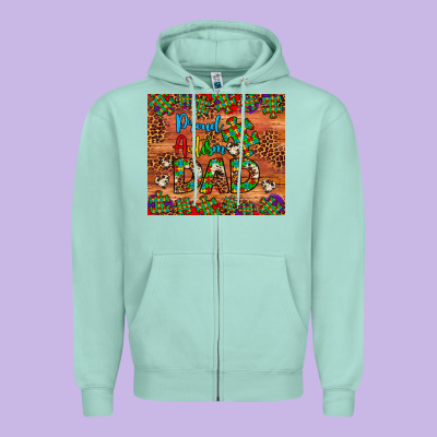 Proud Autism Dad Zipper Hoodie Designed By Artiststas