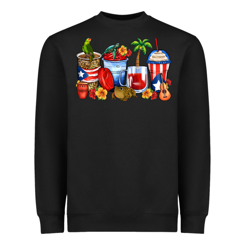 Puerto Rico Coffee Cups Heavyweight Sweatshirt by Zillion Design Studio | Teevron