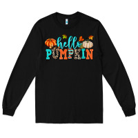 Black hello pumpkin Long Sleeve Tee - AdoDesignShop