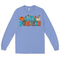 Colony Blue hello pumpkin Long Sleeve Tee - AdoDesignShop