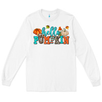 White hello pumpkin Long Sleeve Tee - AdoDesignShop